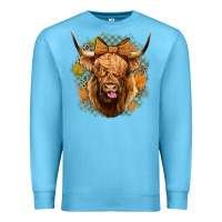 Ocean Blue fall highland cow Premium Sweatshirt - Jasminsmagicworld