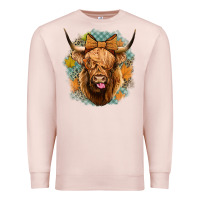 Pale Pink fall highland cow Premium Sweatshirt - Jasminsmagicworld