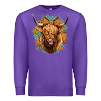 Purple fall highland cow Premium Sweatshirt - Jasminsmagicworld
