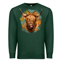 Sports Green fall highland cow Premium Sweatshirt - Jasminsmagicworld