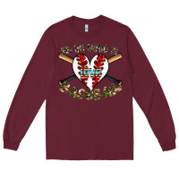 Burgundy all you need is love baseball Long Sleeve Tee - CowhideDigitalArt