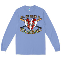 Colony Blue all you need is love baseball Long Sleeve Tee - CowhideDigitalArt
