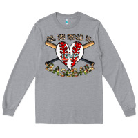 Heather Grey all you need is love baseball Long Sleeve Tee - CowhideDigitalArt