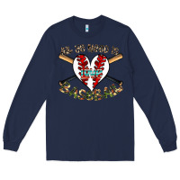 Navy all you need is love baseball Long Sleeve Tee - CowhideDigitalArt