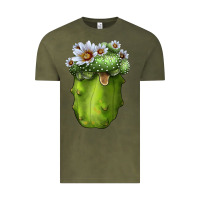Vintage Olive Blossfeldia Cactus Vintage Tee - LillyAllenDesigns