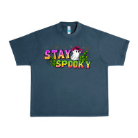 Midnight Navy Stay Spooky Urban Heavy Tee - CowhideDigitalArt