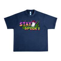 Navy Stay Spooky Urban Heavy Tee - CowhideDigitalArt