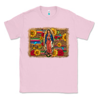 Bubblegum Pink Our Lady Of Guadalupe Glitter Leopard Flowers Classic Tee - FaDigitalArtStudio