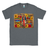 Charcoal Heather Our Lady Of Guadalupe Glitter Leopard Flowers Classic Tee - FaDigitalArtStudio
