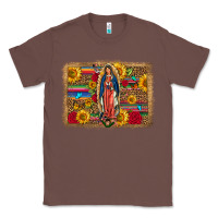 Chestnut Our Lady Of Guadalupe Glitter Leopard Flowers Classic Tee - FaDigitalArtStudio