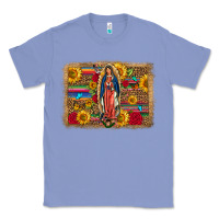 Colony Blue Our Lady Of Guadalupe Glitter Leopard Flowers Classic Tee - FaDigitalArtStudio