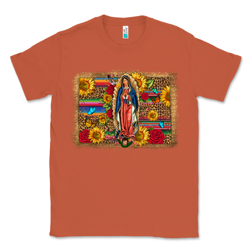 Our Lady Of Guadalupe Glitter Leopard Flowers Classic Tee by FaDigitalArtStudio | Teevron