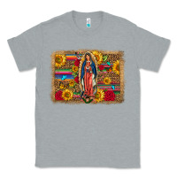 Heather Grey Our Lady Of Guadalupe Glitter Leopard Flowers Classic Tee - FaDigitalArtStudio