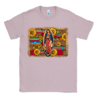 Lilac Our Lady Of Guadalupe Glitter Leopard Flowers Classic Tee - FaDigitalArtStudio