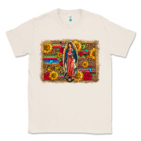 Natural Our Lady Of Guadalupe Glitter Leopard Flowers Classic Tee - FaDigitalArtStudio
