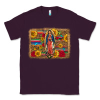 Plum Our Lady Of Guadalupe Glitter Leopard Flowers Classic Tee - FaDigitalArtStudio