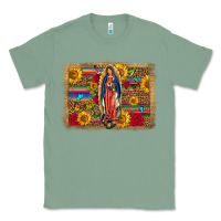 Sage Our Lady Of Guadalupe Glitter Leopard Flowers Classic Tee - FaDigitalArtStudio