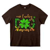 Chocolate Brown One lucky dog mom St. Patrick's Heavy Core Tee - OliviaCreatesArt