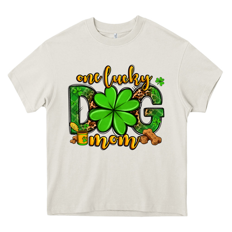 One Lucky Dog Mom St. Patrick's Heavy Core Tee by OliviaCreatesArt | Teevron
