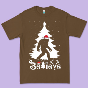 Bigfoot Christmas Shirt Premium Tee Designed By Designefamous