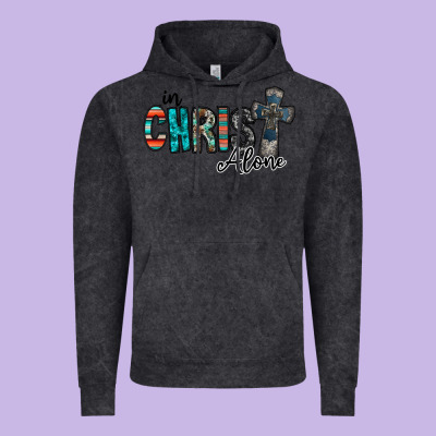 In Christ Alone Vintage Hoodie Designed By Racoondesign