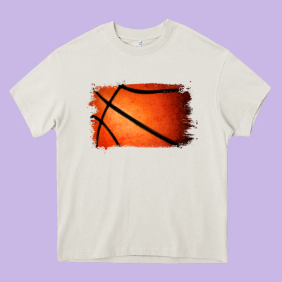 Basketball Brushstroke Heavy Core Tee Designed By Jasminsmagicworld