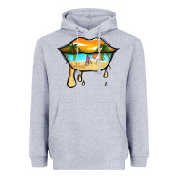 Heather Grey beach lips Heavyweight Hoodie - Jasminsmagicworld