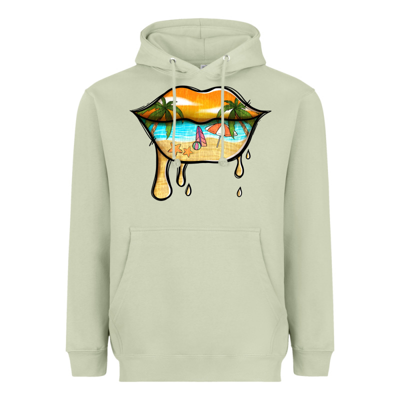 Beach Lips Heavyweight Hoodie by Jasminsmagicworld | Teevron