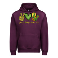 Mauve Wine peace love cactus Urban Hoodie - Jasminsmagicworld