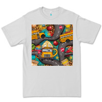 Dove Grey school bus coffee and star with leopard seamless pattern bbs Premium Tee - BundleAndBundleShop