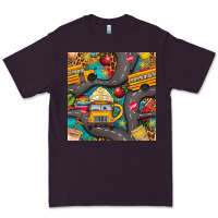 School Bus Coffee And Star With Leopard Seamless Pattern Bbs Premium Tee | Teevron