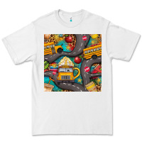 White school bus coffee and star with leopard seamless pattern bbs Premium Tee - BundleAndBundleShop