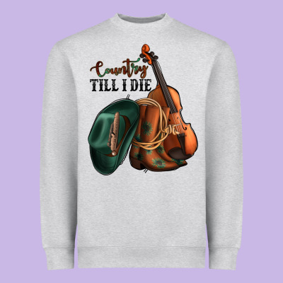 Country Till I Die Heavyweight Sweatshirt Designed By Jasminsmagicworld