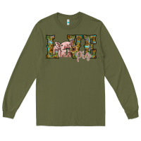 Army Green love pig Long Sleeve Tee - SublimationCraftShop