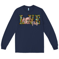 Navy love pig Long Sleeve Tee - SublimationCraftShop