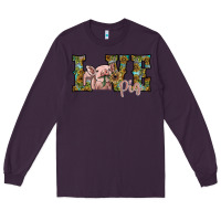 Plum love pig Long Sleeve Tee - SublimationCraftShop
