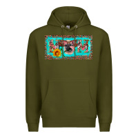 Army Green mom heifer license plate Premium Hoodie - Artiststas