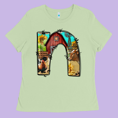 Farm Life Alphabet Lowercase Letters N Ladies Tee Designed By Bundleandbundleshop
