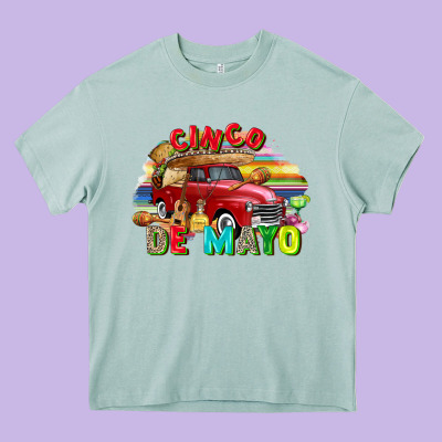 Cinco De Mayo Truck Heavy Core Tee Designed By Fadigitalartstudio