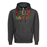 Charcoal Heather feliz navidad Spanish christmas Zipper Hoodie - Jasminsmagicworld