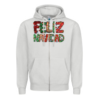 Dove Grey feliz navidad Spanish christmas Zipper Hoodie - Jasminsmagicworld
