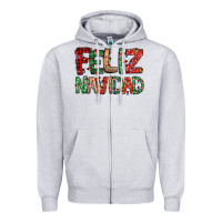 Heather Grey feliz navidad Spanish christmas Zipper Hoodie - Jasminsmagicworld