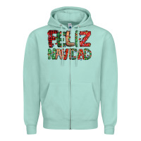 Seafoam feliz navidad Spanish christmas Zipper Hoodie - Jasminsmagicworld