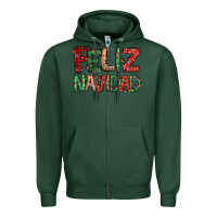 Sports Green feliz navidad Spanish christmas Zipper Hoodie - Jasminsmagicworld
