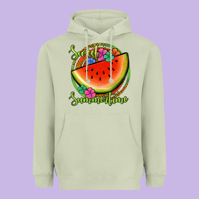 Sweet Summertime Watermelon Heavyweight Hoodie Designed By Jasminsmagicworld