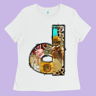 Farm Life Alphabet Lowercase Letters D Ladies Tee Designed By Bundleandbundleshop