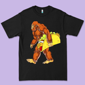 Bigfoot Carrying Taco Premium Tee Designed By Designefamous