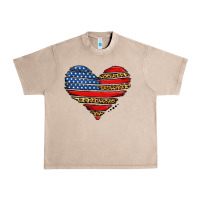 French Oak american leopard brushstroke heart Urban Heavy Tee - Jasminsmagicworld
