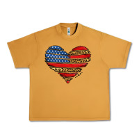 Peanut Butter american leopard brushstroke heart Urban Heavy Tee - Jasminsmagicworld