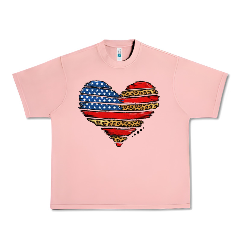 American Leopard Brushstroke Heart Urban Heavy Tee by Jasminsmagicworld | Teevron